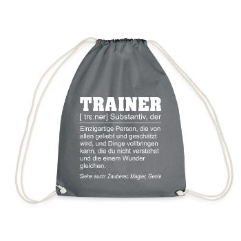 Trainer Definition Schrift weiss - Turnbeutel - Grau - Vorne