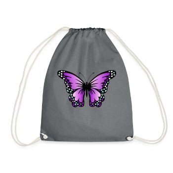 butterfly - Drawstring Bag - grey - Front