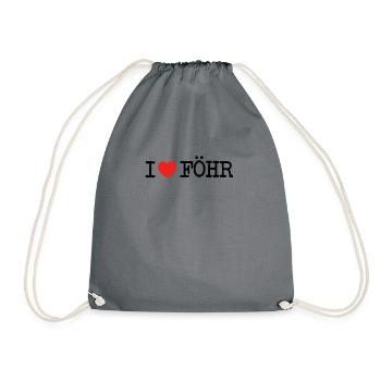I love Föhr - Turnbeutel - Grau - Vorne