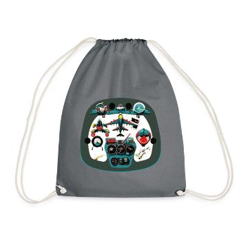 FlightInstruments - Drawstring Bag - grey - Front