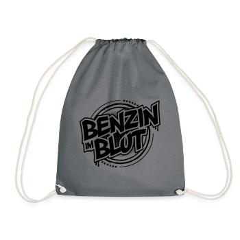 Benzin im Blut | Auto Tuning Geschenk Motiv - Turnbeutel - Grau - Vorne