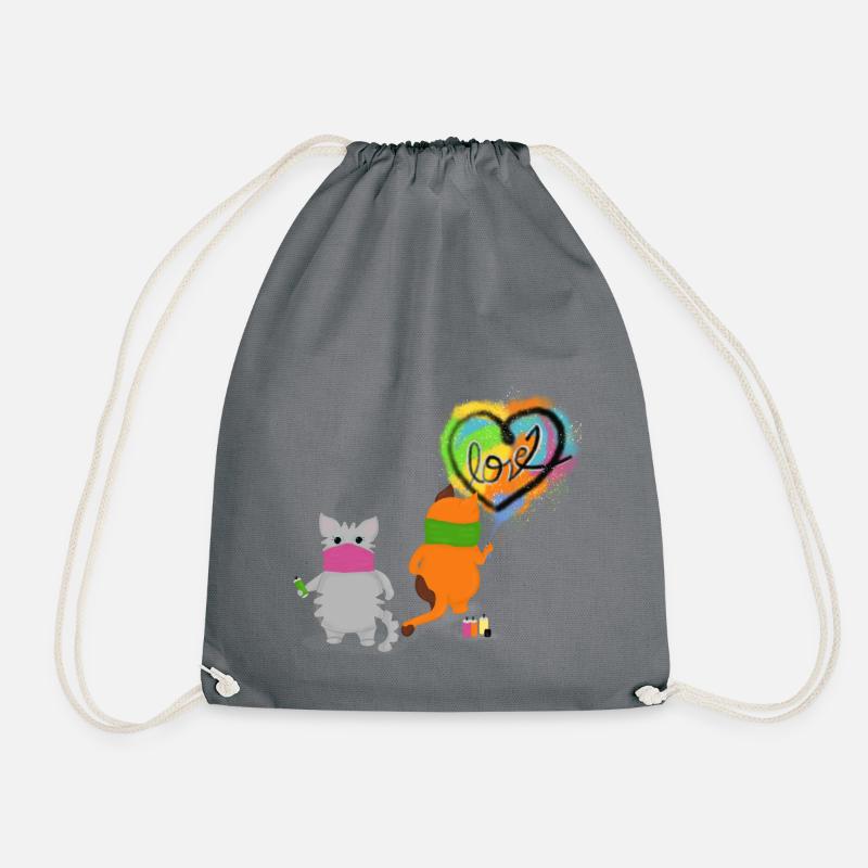Graffiti Guerrilla Spreads Love - Drawstring Bag - grey