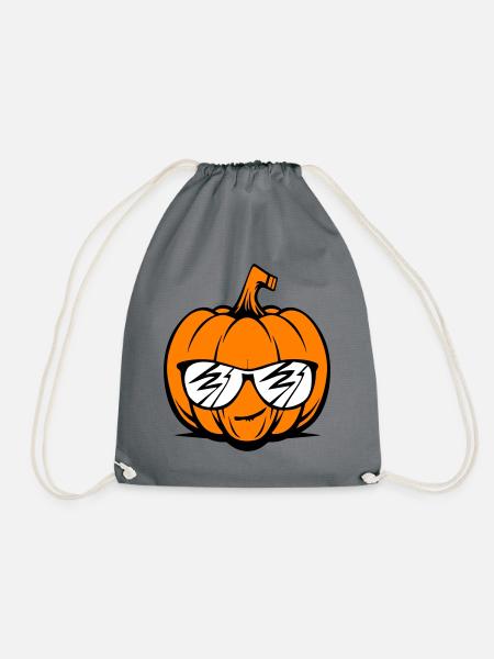 Halloween Kürbis Lustig - Turnbeutel - Grau