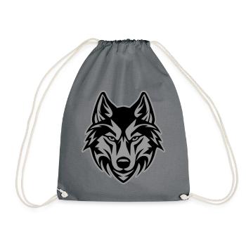 Tête de loup - Sac de sport léger - gris - Devant
