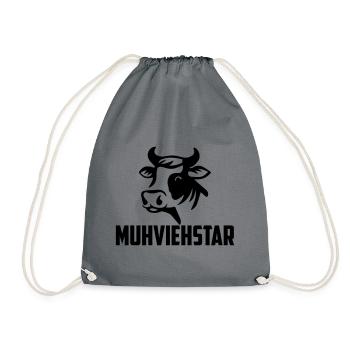 Muhviehstar | Farbe änderbar - Turnbeutel - Grau - Vorne
