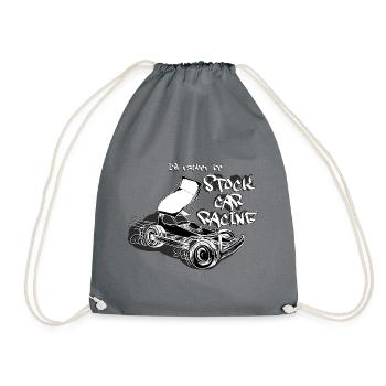 I'd rather be stock car racing - Drawstring Bag - grey - Front