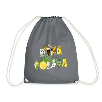 Pina colada - Geschenk für Piña Colada Fans - Turnbeutel - Grau - Vorne