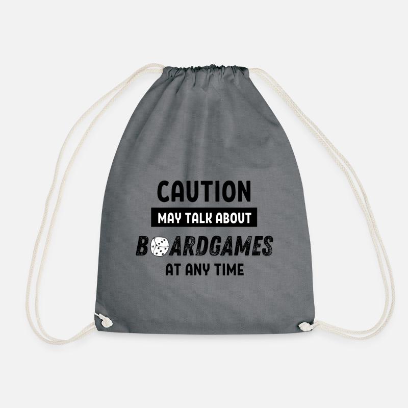 Caution may talk about boardgames at any time - Turnbeutel - Grau