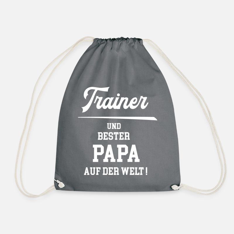 Trainer Bester Papa Vater Vatertag Geburtstag Jubi - Turnbeutel - Grau
