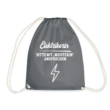 Elektrikerin Meisterin Elektrikermeisterin - Turnbeutel - Grau - Vorne