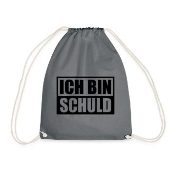 Ich bin Schuld | Farbe änderbar - Turnbeutel - Grau - Vorne