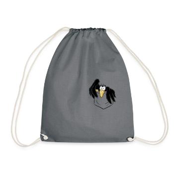 Drôle de corbeau petit corbeau noir dans le sac - Sac de sport léger - gris - Devant