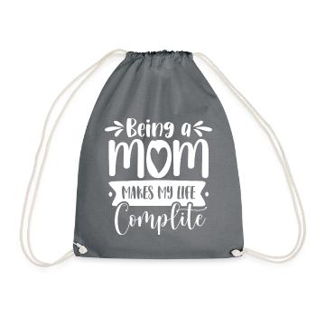 Being a mother completes me - Drawstring Bag - grey - Front