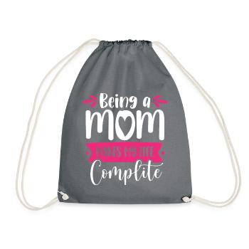 Being a mother completes me - Drawstring Bag - grey - Front