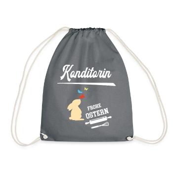 Konditorin Frohe Ostern Ostergeschenk Konditorei - Turnbeutel - Grau - Vorne