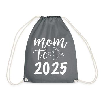 Maman à être 2025, 2025 Je vais être maman - Sac de sport léger - gris - Devant