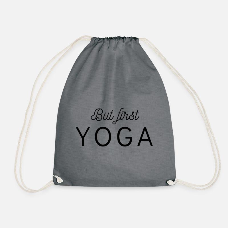 But First Yoga - Drawstring Bag - grey