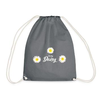 Daisy Goose Flower Spring - Drawstring Bag - grey - Front