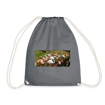 Flamingos - Turnbeutel - Grau - Vorne