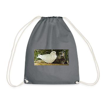 The dove bringing peace - Drawstring Bag - grey - Front