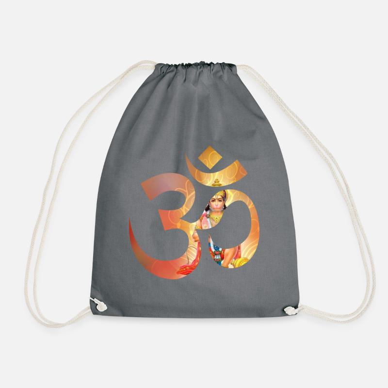 Om Hanuman bunt - Turnbeutel - Grau