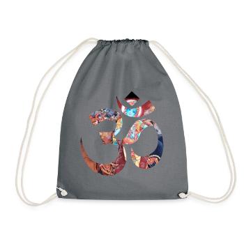 Om krishna Yoga - Turnbeutel - Grau - Vorne