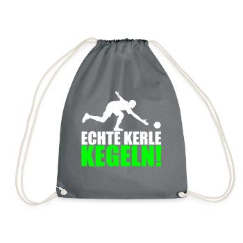 Real men bowling - Drawstring Bag - grey - Front