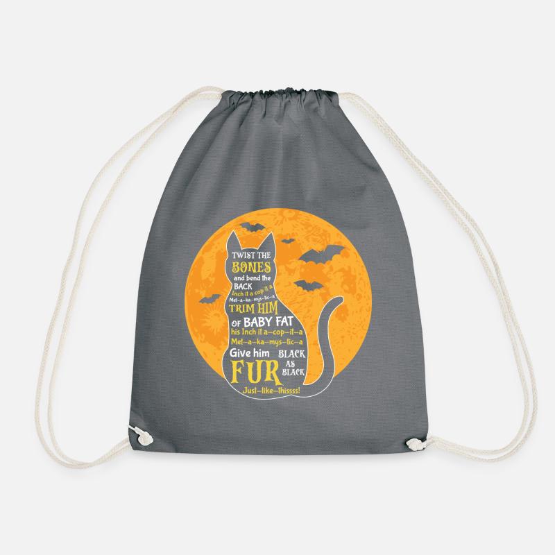 Halloween Katze Hexe - Turnbeutel - Grau