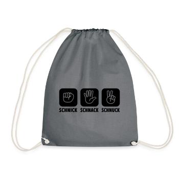 Schere Stein Papier | Farbe änderbar - Turnbeutel - Grau - Vorne