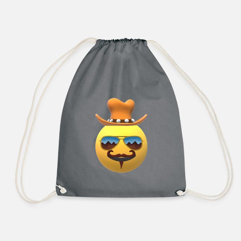 Cowboy Emoji - Turnbeutel - Grau