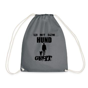 Hund - Turnbeutel - Grau - Vorne
