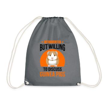 Introverted But Willing To Discuss Guinea Pigs Ani - Turnbeutel - Grau - Vorne