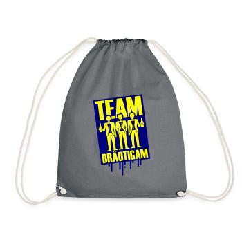 Team Bräutigam Polterhochzeit - Turnbeutel - Grau - Vorne