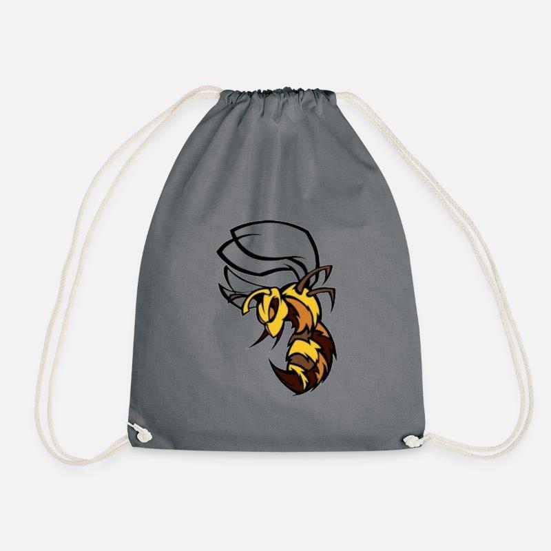Bee/hornet with sting - Drawstring Bag - grey