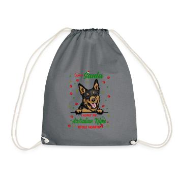 Australischer Kelpie Hund Weihnachten Hunderasse - Turnbeutel - Grau - Vorne