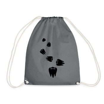 Tooth icon symbol - Drawstring Bag - grey - Front