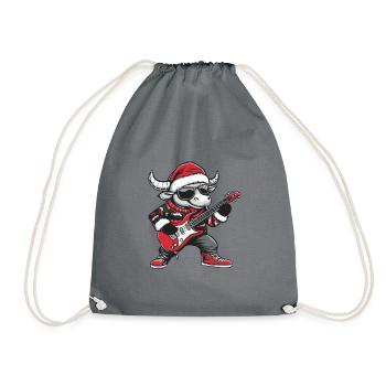 Bulle Guitare Rocker de Noël Taurus - Sac de sport léger - gris - Devant