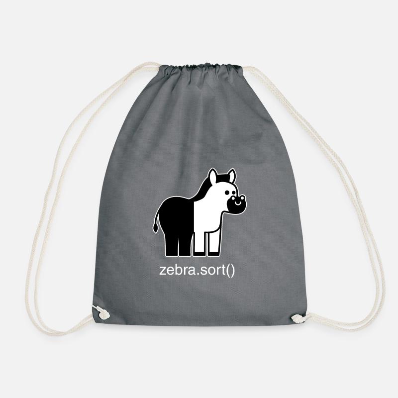 Sortiertes Zebra - Turnbeutel - Grau