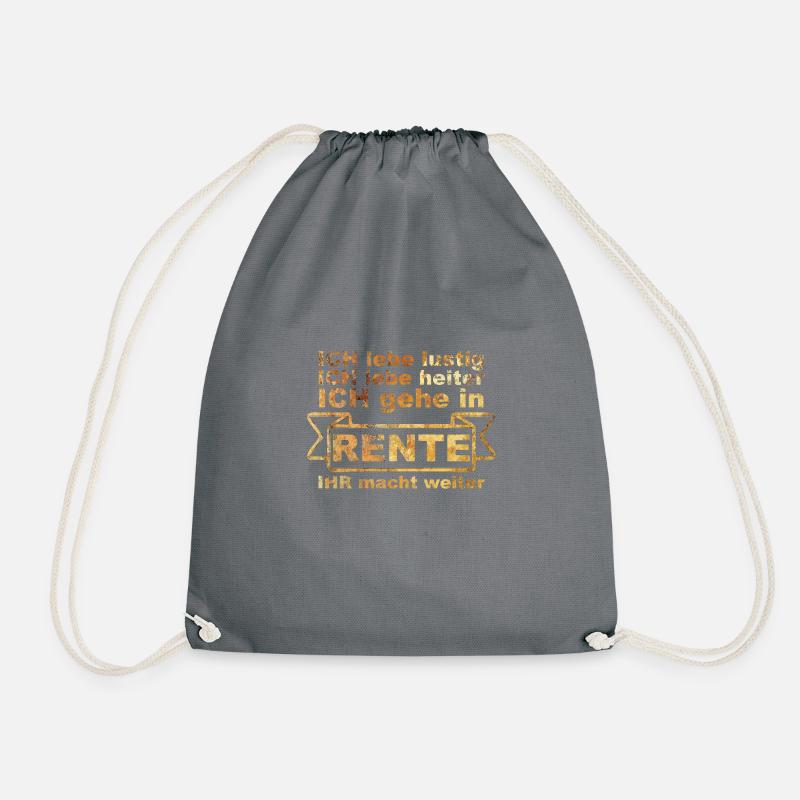 Rente Rentner Rentnerin Geschenk - Turnbeutel - Grau