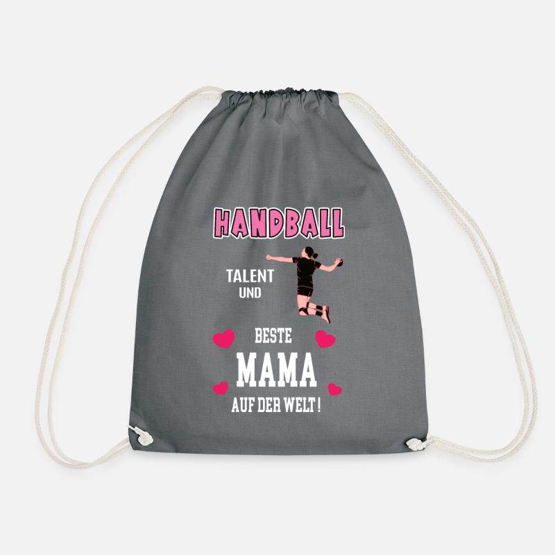 Handballer Mama Handball Bester Mutter Geburtstag - Turnbeutel - Grau