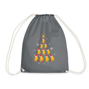 Fast Food Lover Taco Christmas Tree - Drawstring Bag - grey - Front