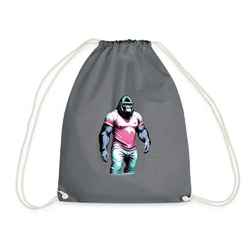 Cooler Gorilla - Turnbeutel - Grau - Vorne
