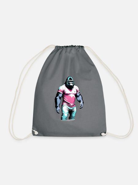 Cooler Gorilla - Turnbeutel - Grau