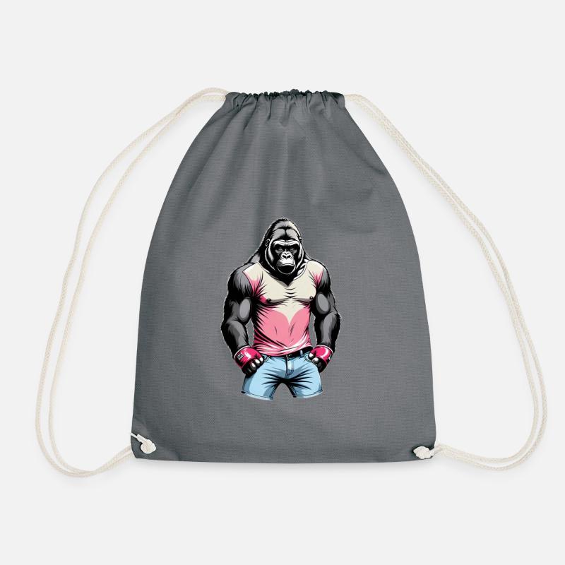 Boxen Gorilla Boxershorts - Turnbeutel - Grau