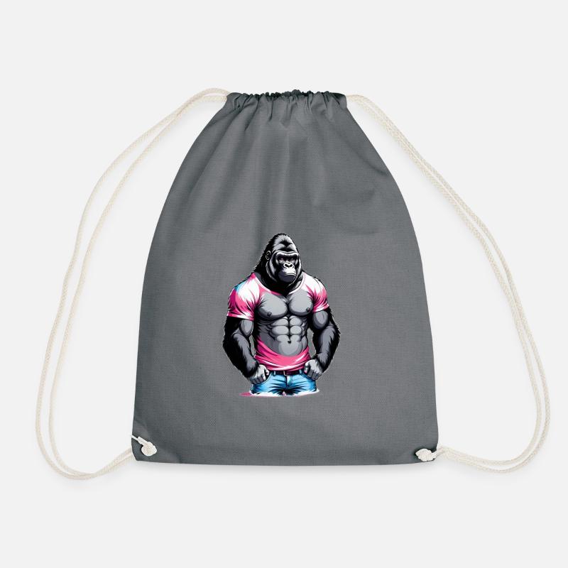 Boxen Gorilla Boxershorts - Turnbeutel - Grau