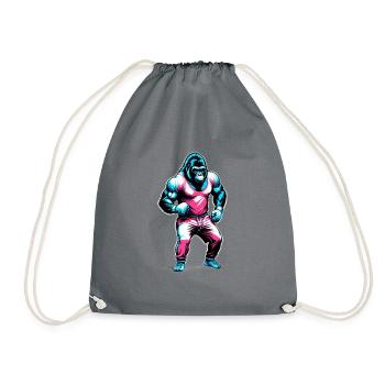 Boxing Gorilla Boxer - Drawstring Bag - grey - Front