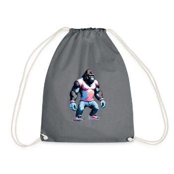 Boxing Gorilla Boxer - Drawstring Bag - grey - Front