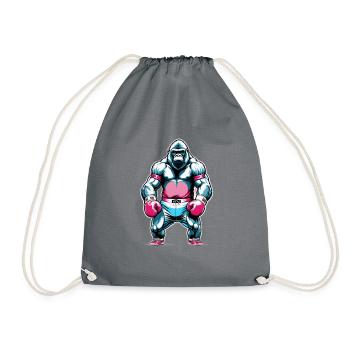 Boxing Gorilla Boxer - Drawstring Bag - grey - Front