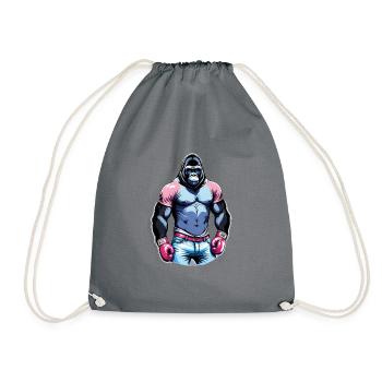 Boxen Gorilla Boxershorts - Turnbeutel - Grau - Vorne