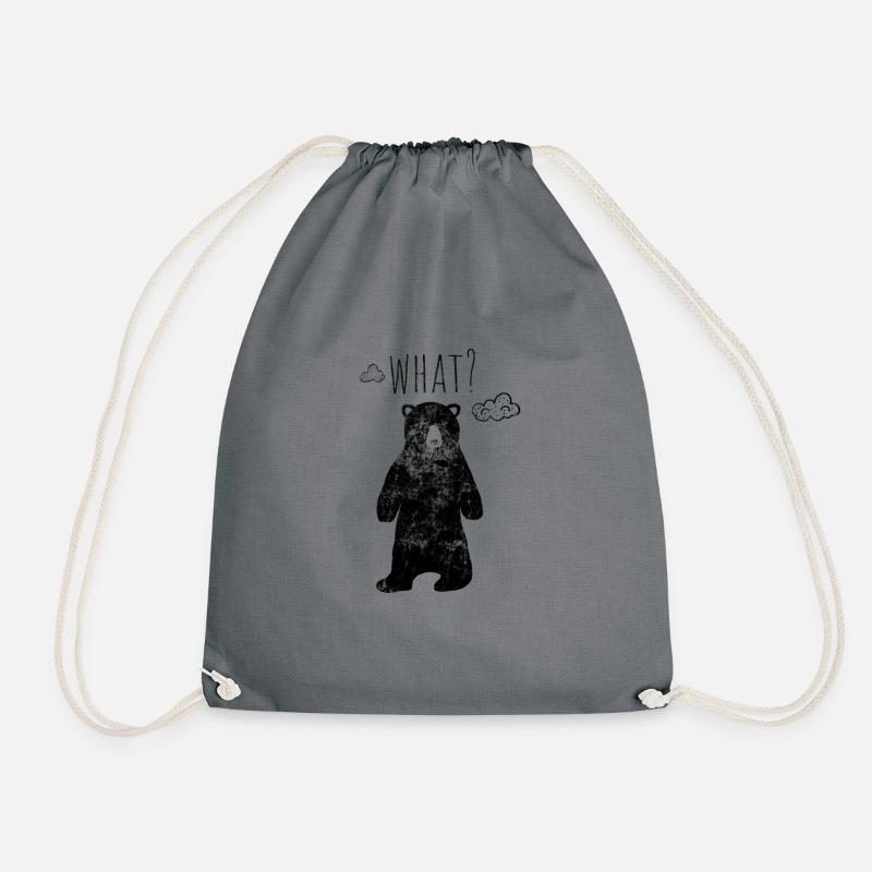 whorehouse bear under clouds - Drawstring Bag - grey